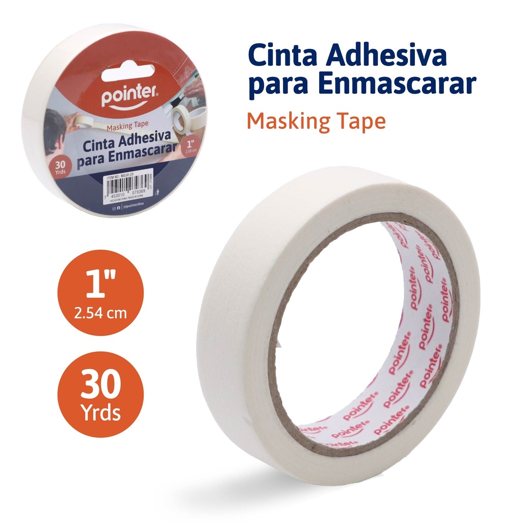 CINTA ADHESIVA PARA ENMASCARAR - 2,5Cm x 27Mts
