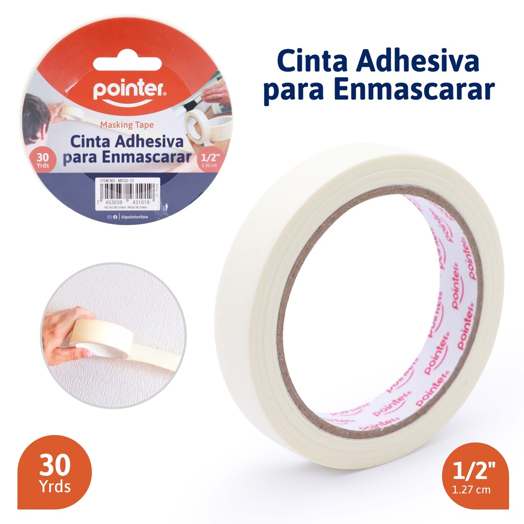 CINTA PARA ENMASCARAR 1/2" x 30 YDS