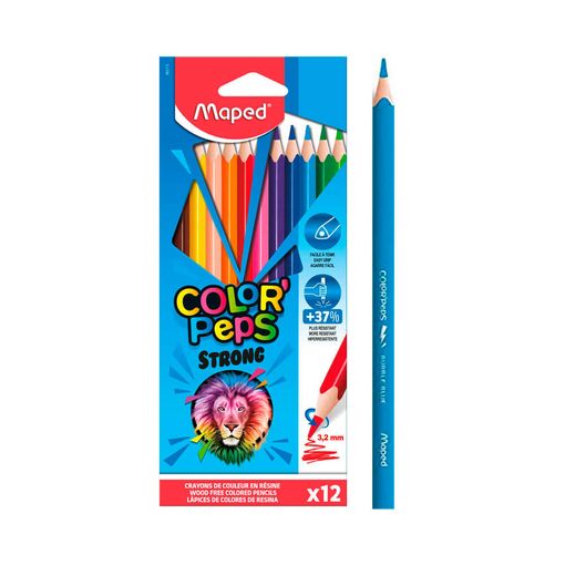 LAPICES DE COLORES PEPS STRONG x12PZS