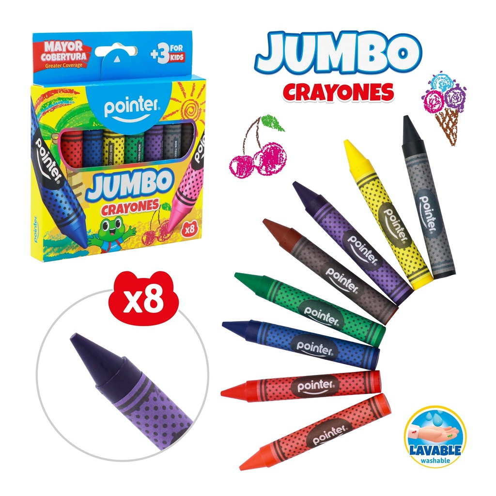 CRAYONES JUMBO x8 COLORES