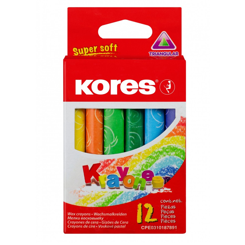 CREYONES DE CERA TRIANGULARES x12PZS