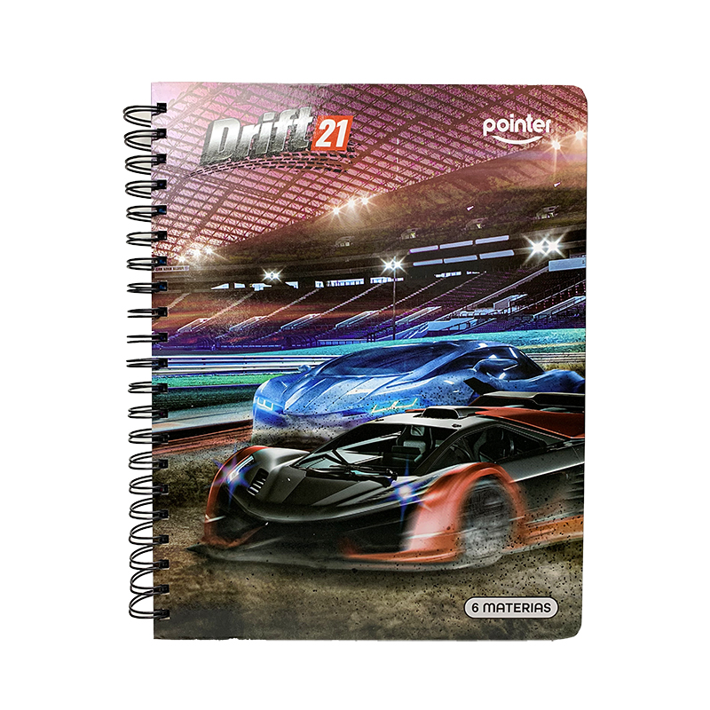 CUADERNO 6 MATERIAS (CARRO) 210 PAGS