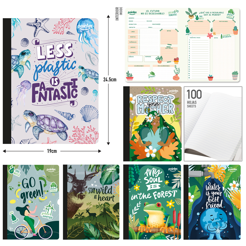 CUADERNO COSIDO A4 RAYA ANCHA x100 HOJAS