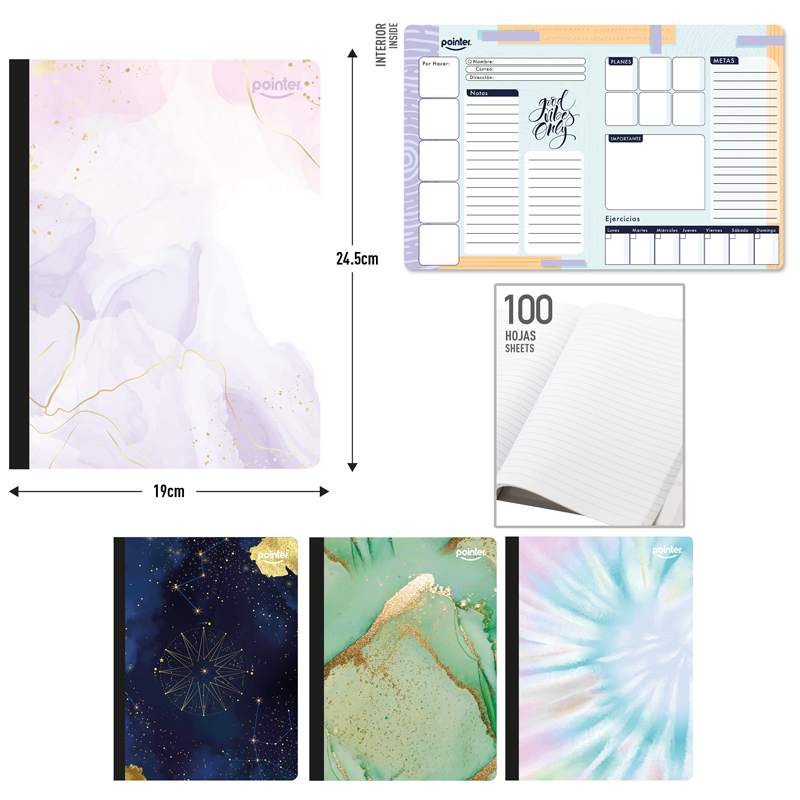 CUADERNO COSIDO A4 RAYA ANCHA x100 HOJAS