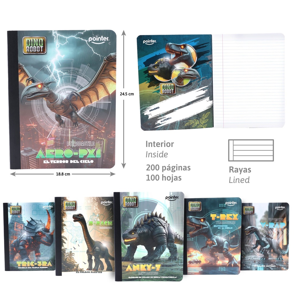 CUADERNO COSIDO A4 RAYA ANCHA x100 HOJAS