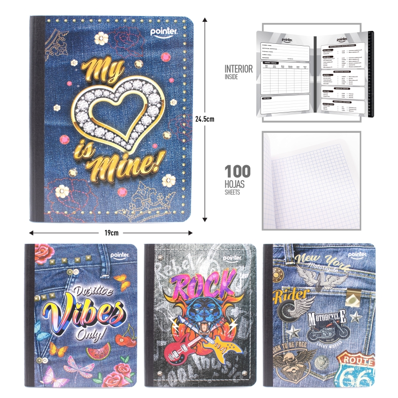 CUADERNO CUADRITO (JEANS)