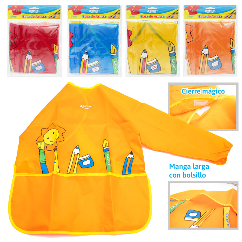 DELANTAL DE ARTE INFANTIL MANGA LARGA