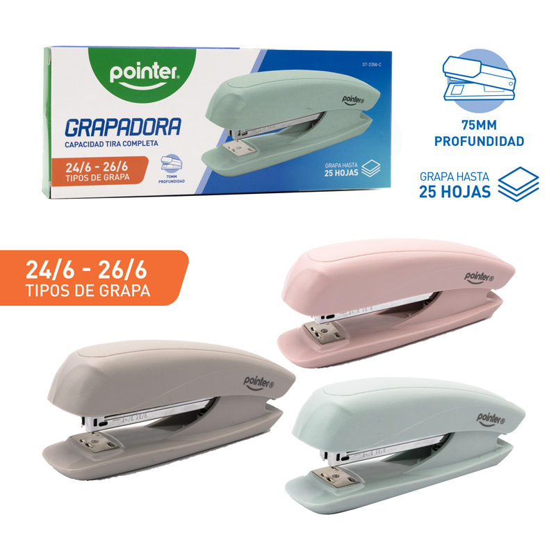 GRAPADORA PLASTICA TIRA COMPLETA (PASTEL) - 25 HOJAS