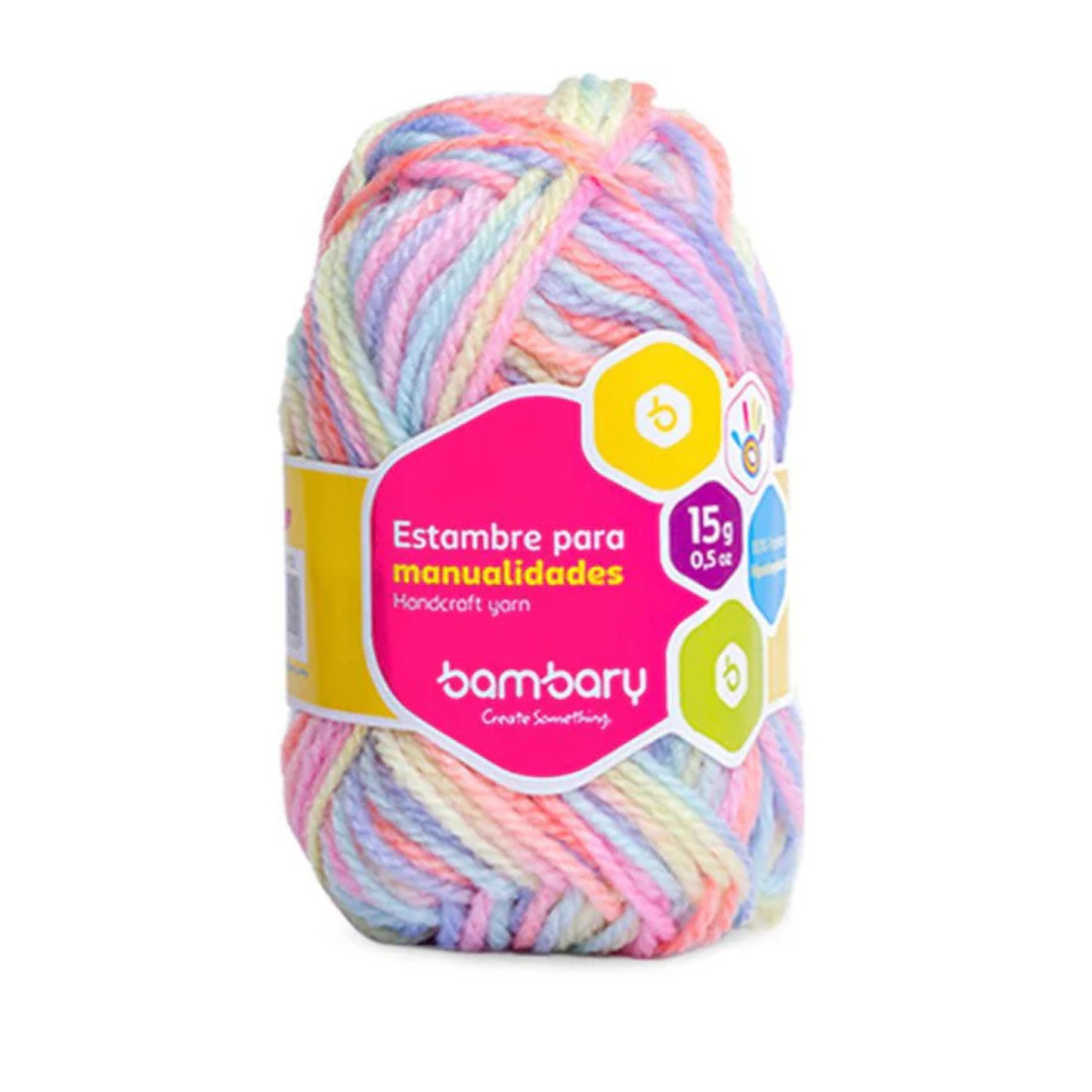 ESTAMBRE PARA MANUALIDADES MULTICOLOR PASTEL - 15G