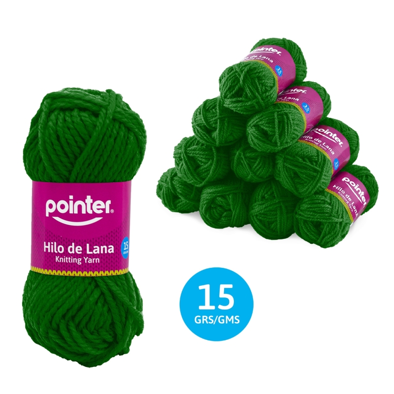 HILO DE LANA PARA MANUALIDADES VERDE OSCURO - 15GRS