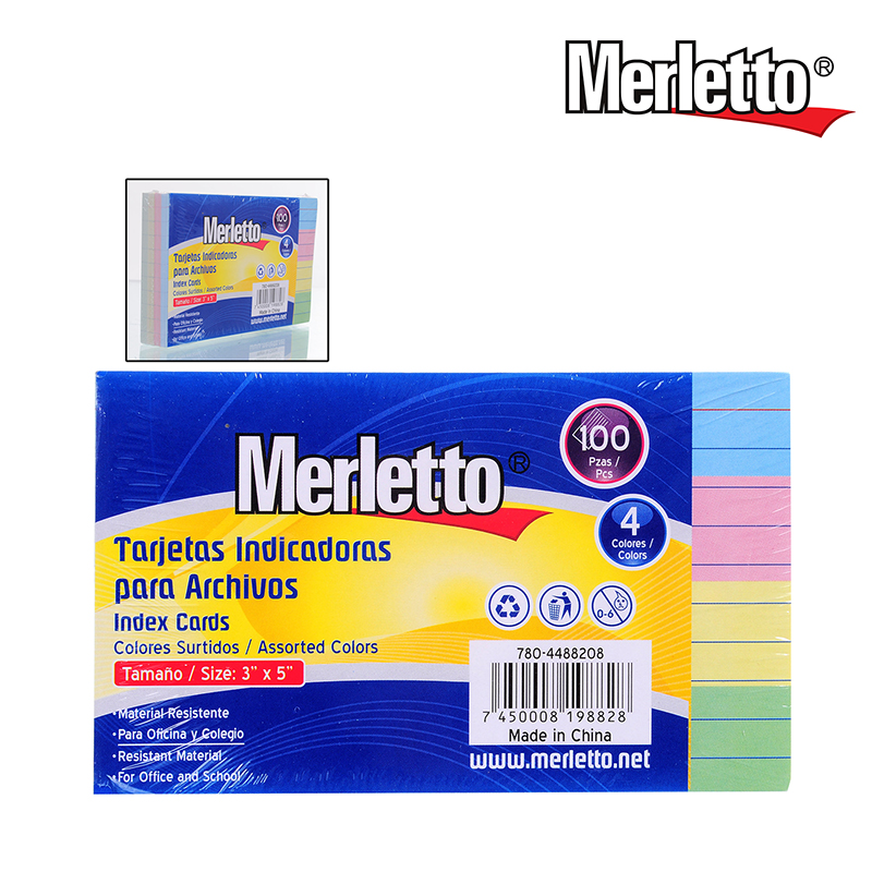 FICHAS COLORES 3X5