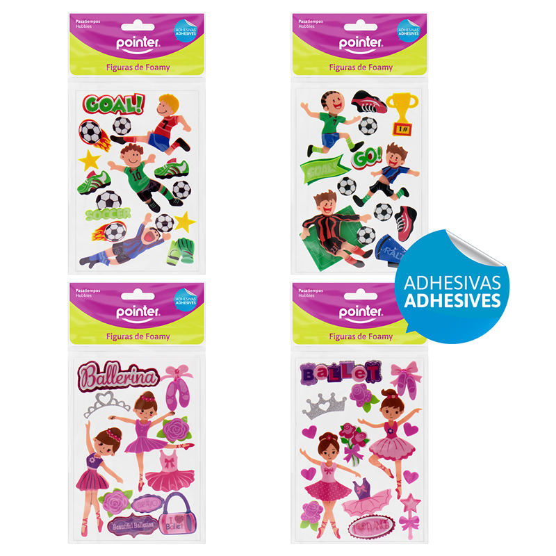 FIGURA DE FOAMY ADHESIVAS (BAILARINA/FUTBOL)
