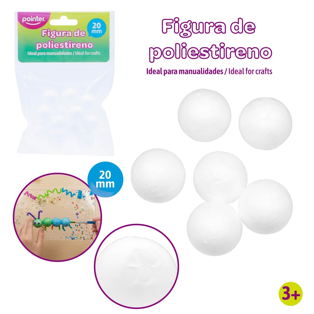 ESFERAS DE POLIESTIRENO 2CM³ x12PZAS