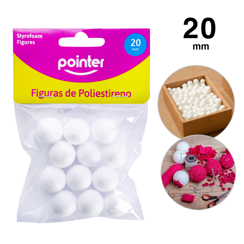 FIGURA DE POLIESTIRENO X12 PZS (ESFERA 20MM)