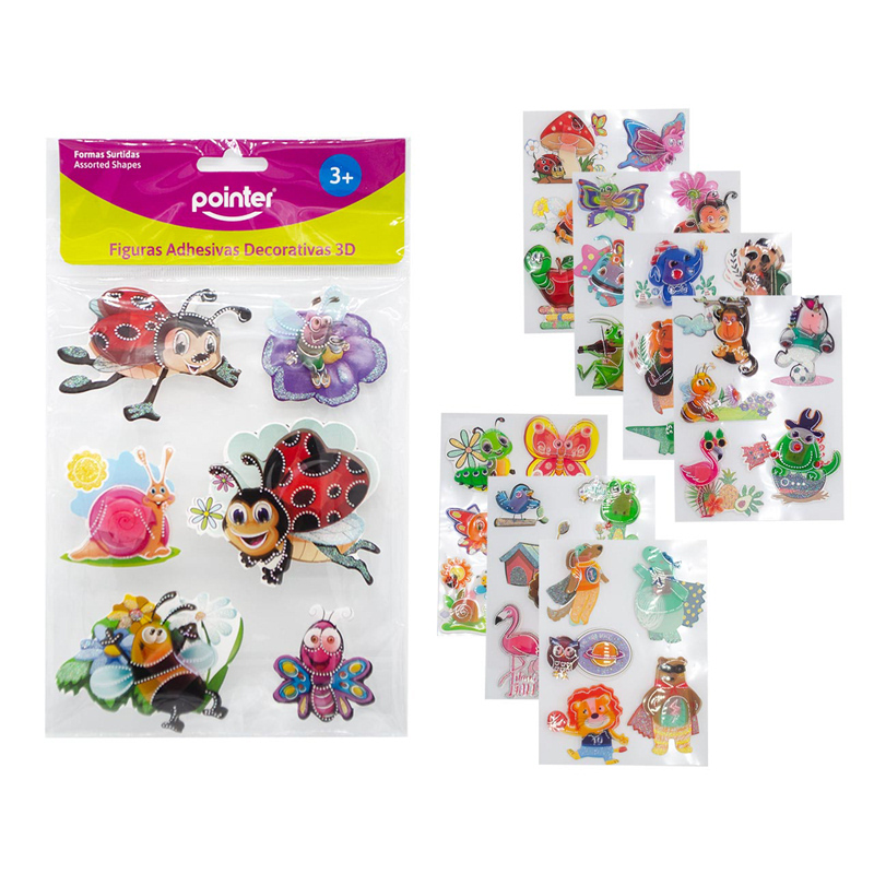FIGURAS ADHESIVAS DECORATIVAS 3D (ANIMALES)