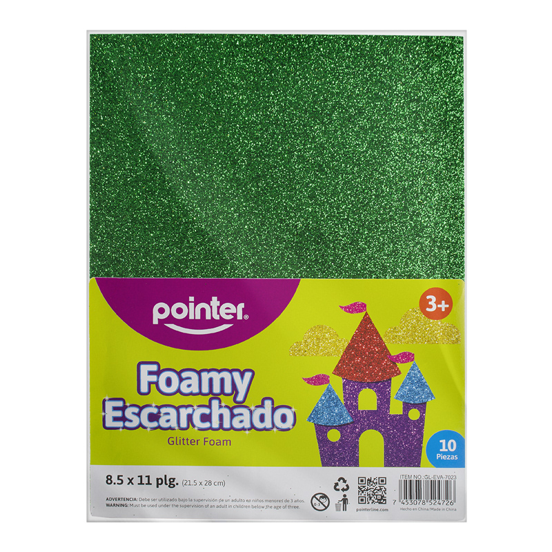 FOAMI ESCARCHADO VERDE NAVIDAD CARTA (20X30CM) 