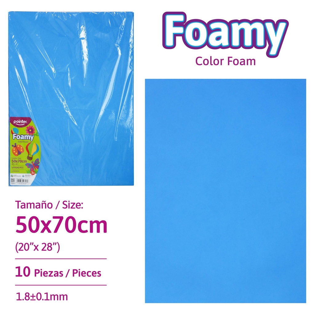 FOAMI LISO AZUL CLARO MEDIANO (50X70CM)