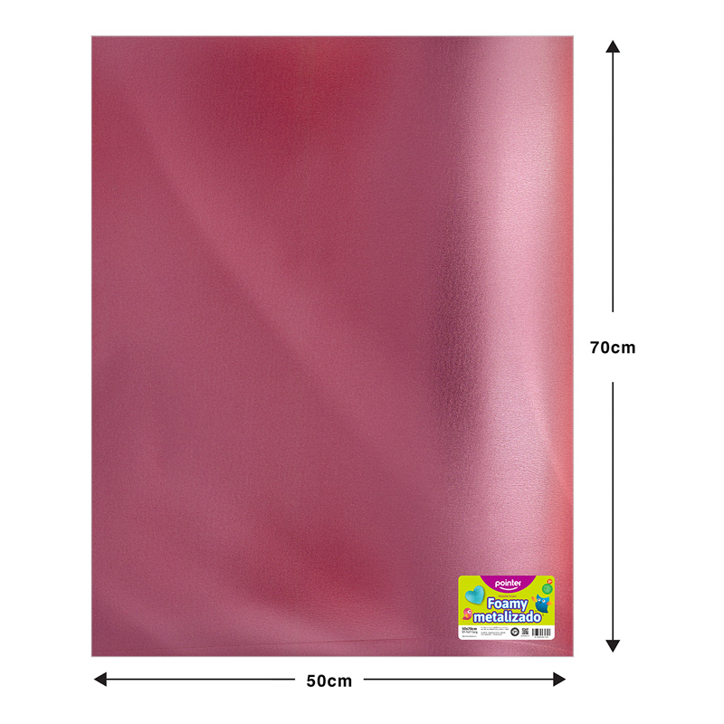 FOAMI METALIZADO ROSADO LAMINA (50X70CM)