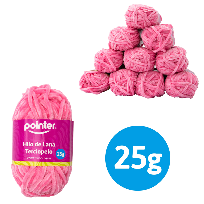 ESTAMBRE TERCIOPELO PARA MANUALIDADES ROSADO - 25GRS