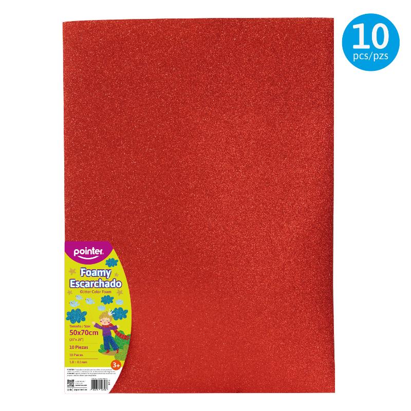 FOAMY ESCARCHADO ROJO - GRANDE (50x70CM)