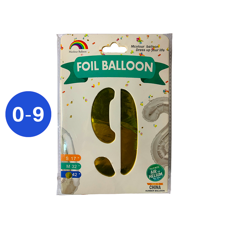GLOBO NUMEROS DORADO 42 