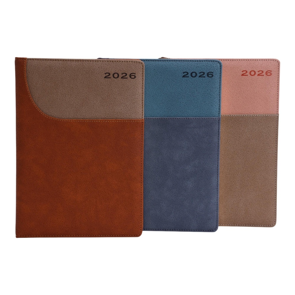 AGENDA 2026 A5 BORDE DORADO PAPEL AMARILLO 184 PAG 14.5x21.1