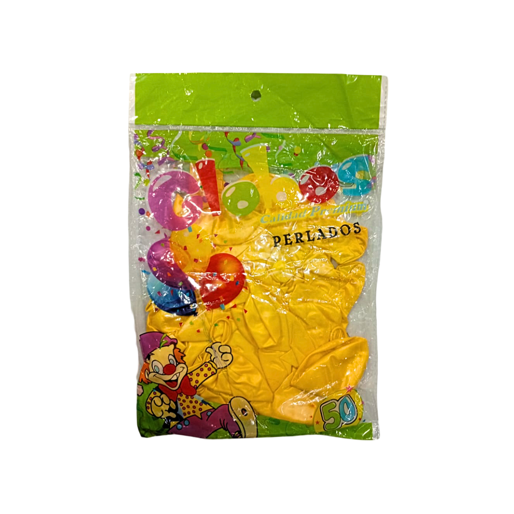 GLOBOS DE 50 PERLADOS AMARILLO