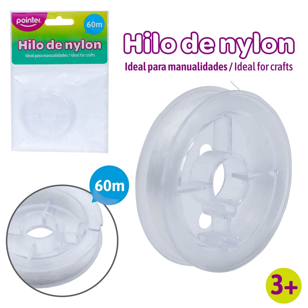 HILO DE NYLON TRANSPARENTE PARA MANUALIDADES - x60M