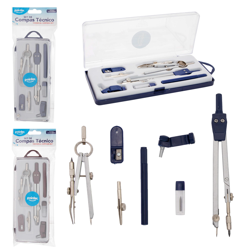 JUEGO DE COMPAS DE PRECISION x 7 PIEZAS
