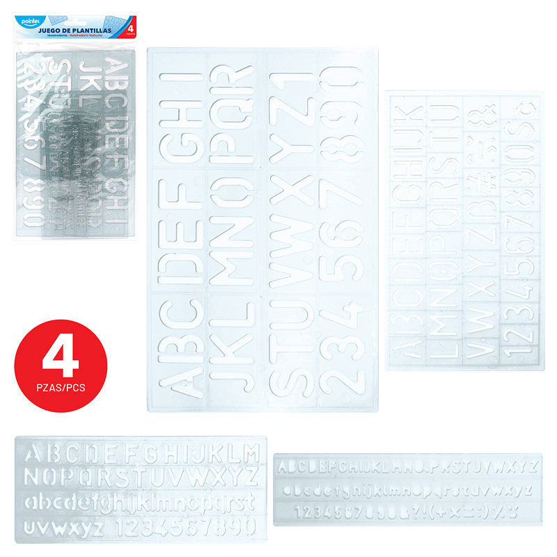 JUEGO DE PLANTILLAS DE NÚMEROS Y LETRAS - x4PZAS