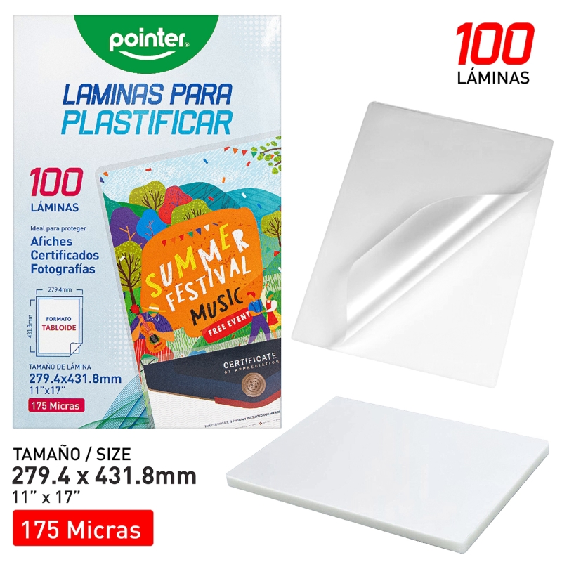 LAMINAS PARA PLASTIFICAR TAMAÑO TABLOIDE