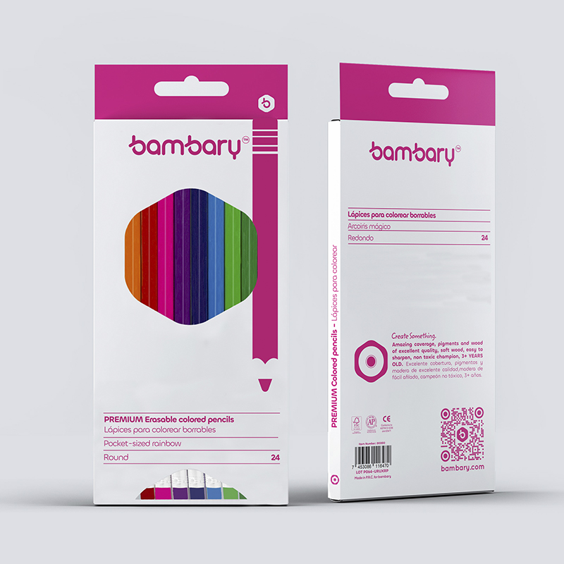 LAPICES DE COLORES REDONDOS x24UND BORRABLES