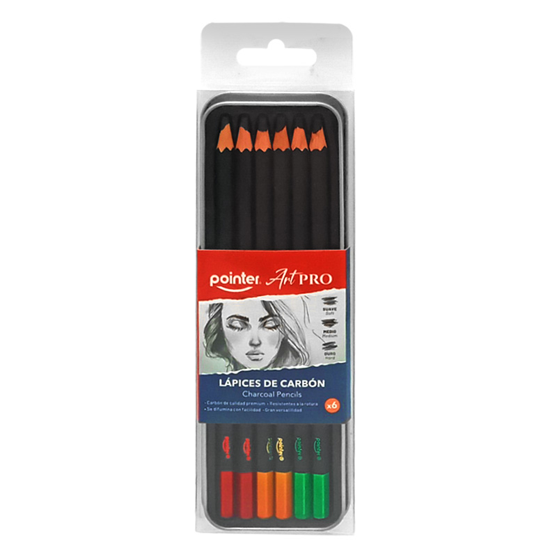 LAPICES POINTER CARBONCILLO X6
