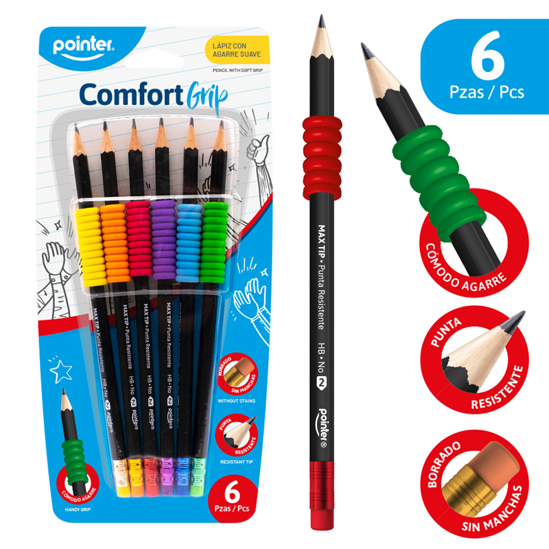 LAPICES POINTER TUTOR (GRIP) SET X6