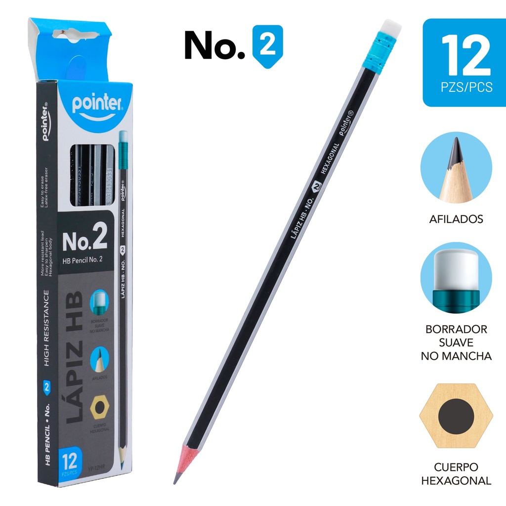 LAPIZ HB No.2 x 12 pzas.