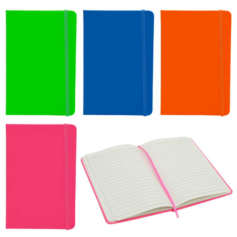 LIBRETA DE NOTAS ENCUADERNADA A5 CON LIGA - 80 HOJAS AMARILLAS