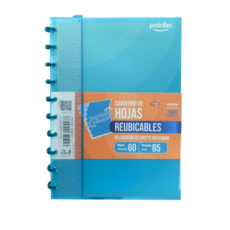LIBRETA CON PAGINAS REMOVIBLES B5