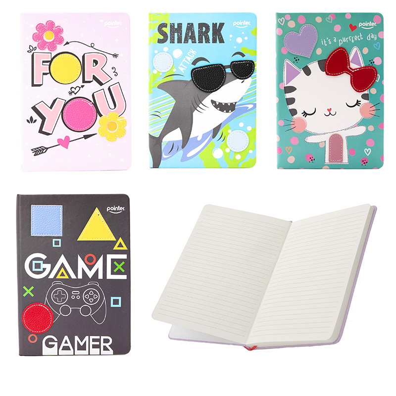 LIBRETA DE APUNTES ENCUDERNADA A5 CON RELIEVES DE CUERO - 80 HOJAS AMARILLAS