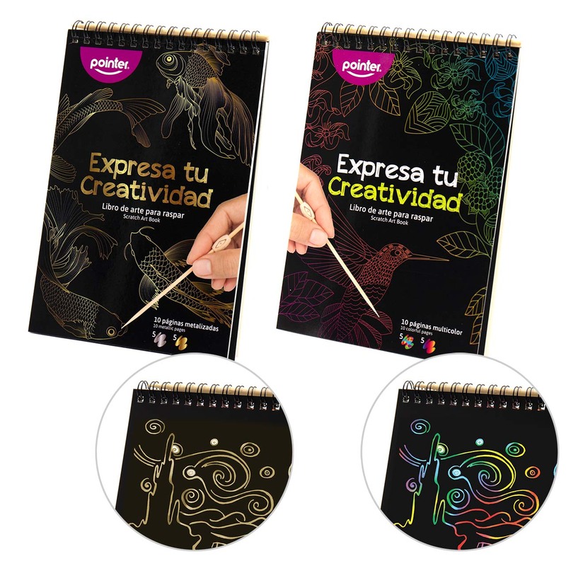 LIBRO DE ARTE PARA RASPAR x10 HOJAS