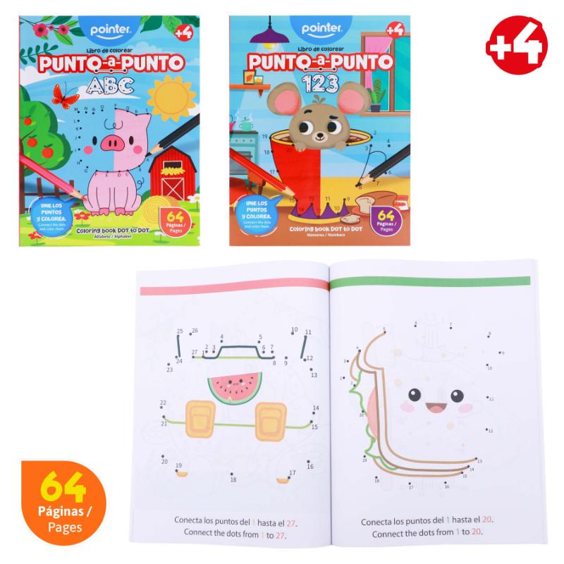 LIBRO DE COLOREAR ABC PUNTO A PUNTO X8