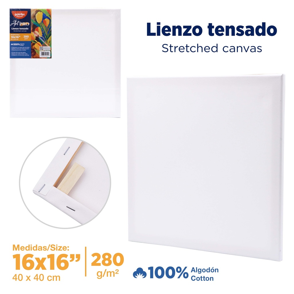 LIENZO BLANCO 40 x 40cm