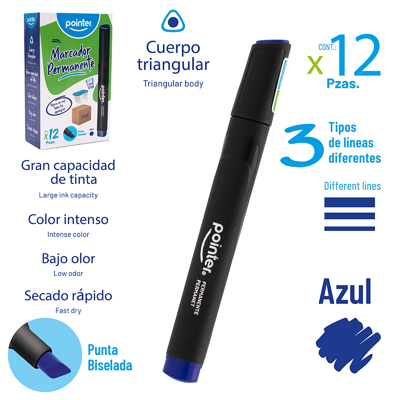 MARCADOR PERMANENTE x 12 PZAS.