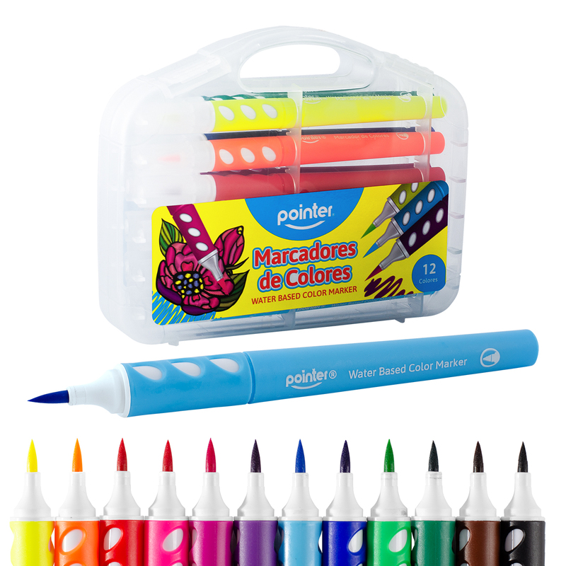 MARCADORES A BASE DE AGUA x12 COLORES