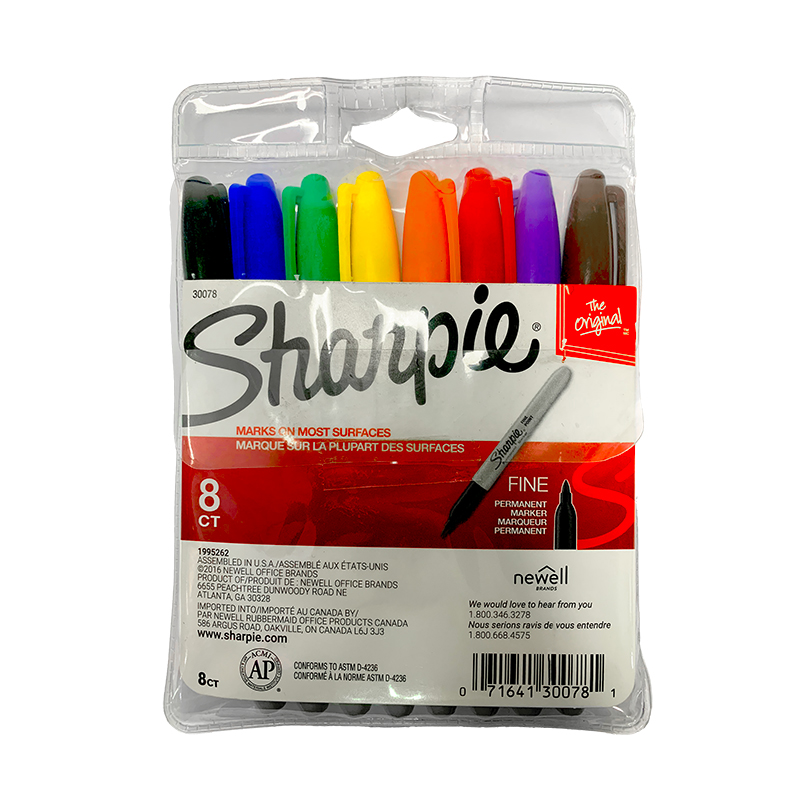 MARCADORES PERMANENTES PUNTA FINA x8PZS