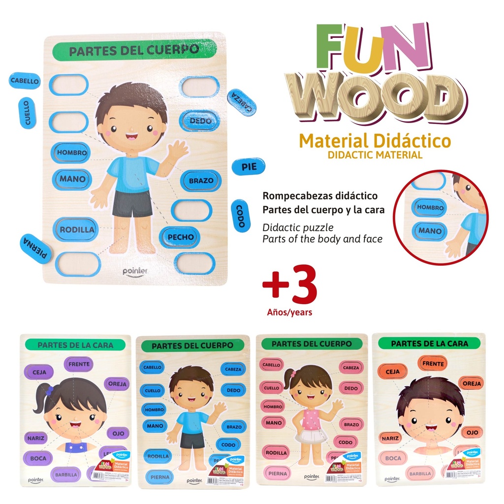 ROMPECABEZAS DIDACTICO (PARTES DEL CUERPO Y LA CARA) 