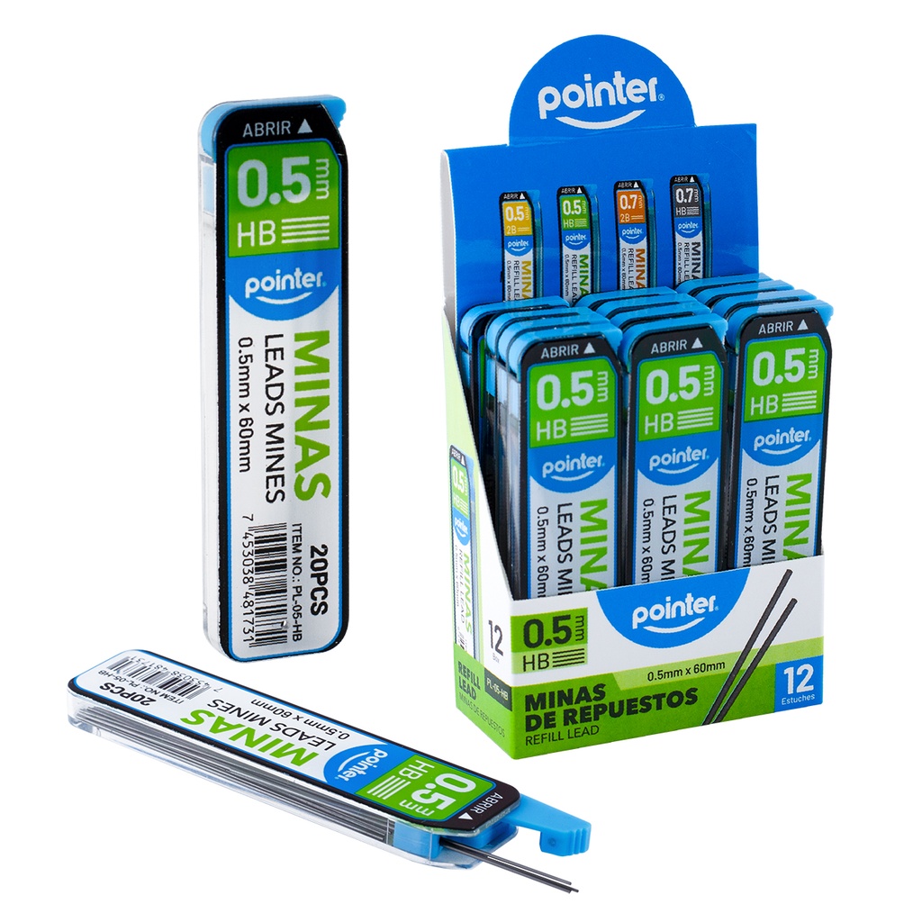 MINAS DE REPUESTO HB 0.5MM