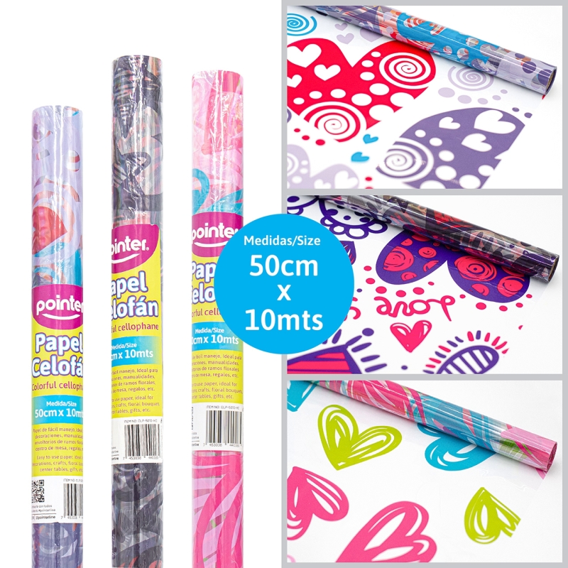 PAPEL CELOFAN DISEÑO 50X10M