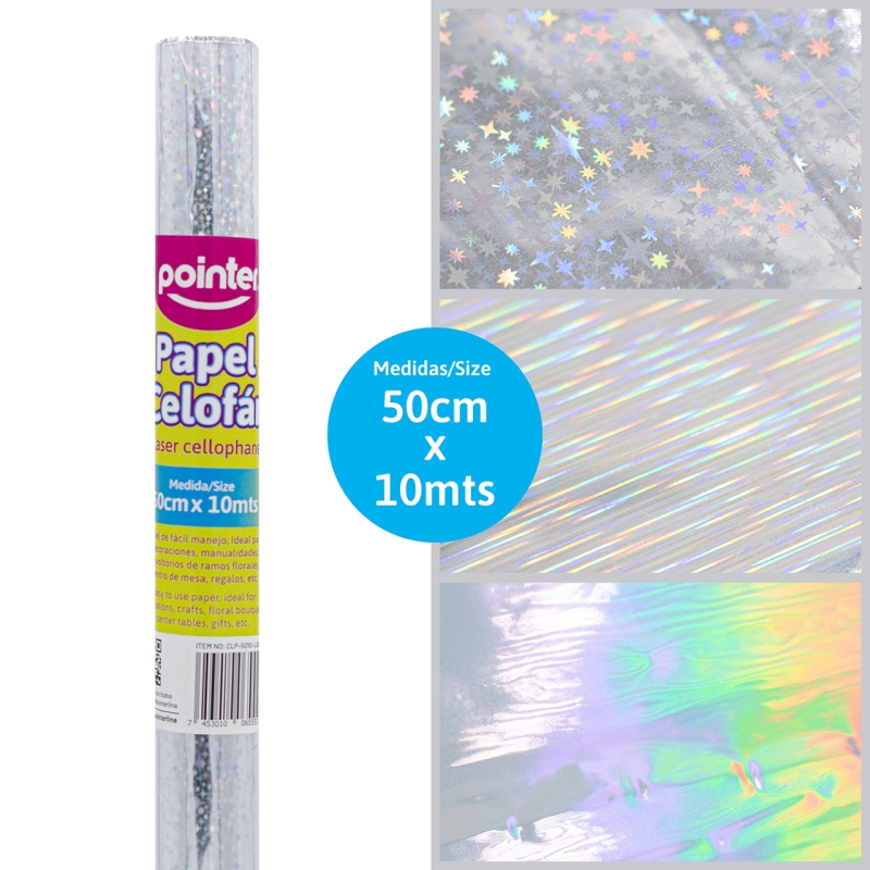 PAPEL CELOFAN HOLOGRAFICO 70X25M