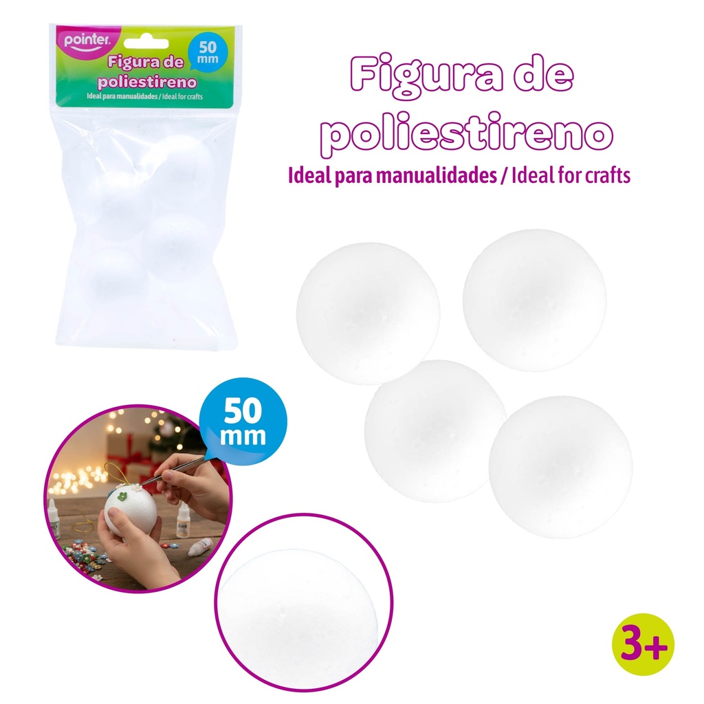 FIGURA DE POLIESTIRENO (ESFERA 50MM)