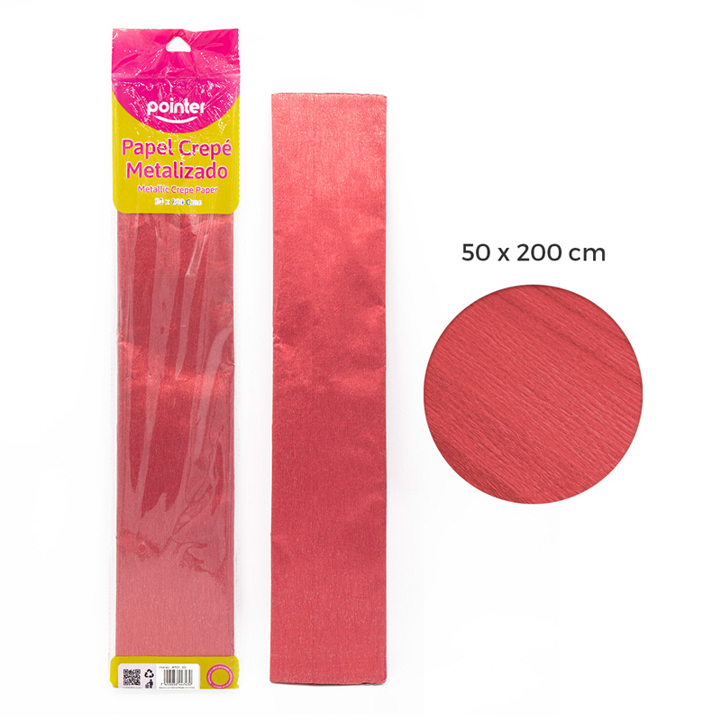 PAPEL CREPE METALIZADO ROJO